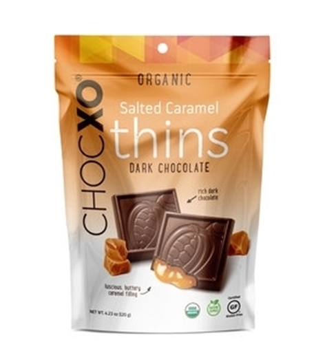 Picture of ChocXO ChocXO Organic Dark Chocolate Caramel Thins, 120g