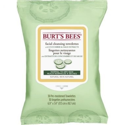 Picture of Burts Bees Burt's Bees Facial Cleansing Towelettes, Cucumber 30 Wipes