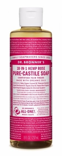 Picture of Dr. Bronner Dr. Bronner's Pure-Castile Liquid Soap, Rose 237ml