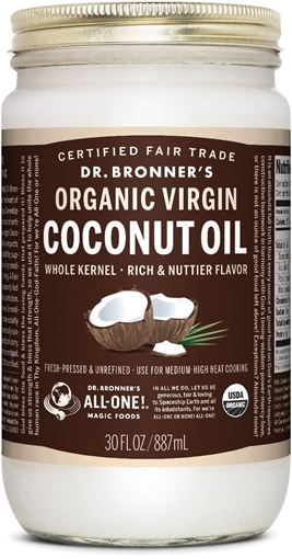 Picture of Dr. Bronner Dr. Bronner's Whole Kernel Virgin Coconut Oil, 887ml