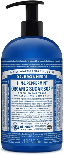 Picture of Dr. Bronner Dr. Bronner's Organic Sugar Pump Soap, Peppermint 710ml