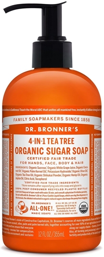 Picture of Dr. Bronner Dr. Bronner's Organic Sugar Pump Soap, Tea Tree 355ml
