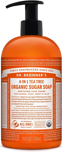 Picture of Dr. Bronner Dr. Bronner's Organic Sugar Pump Soap, Tea Tree 710ml
