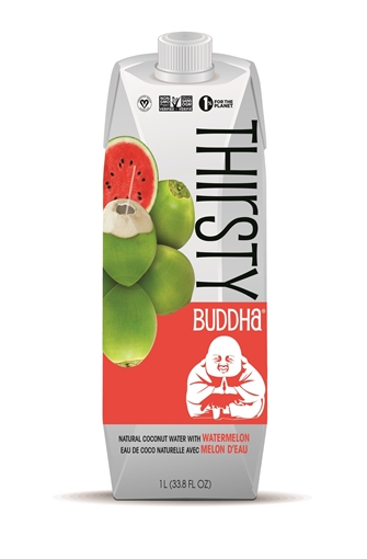 Picture of Buddha Brands Co. Thirsty Buddha All Natural Coconut Water with Watermelon, 1L
