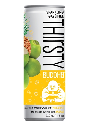 Picture of Buddha Brands Co. Thirsty Buddha Sparkling Coconut Water with Pineapple, 330ml