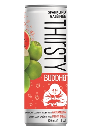Picture of Buddha Brands Co. Thirsty Buddha Sparkling Coconut Water with Watermelon, 330ml