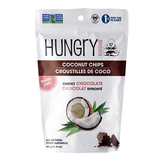 Picture of Buddha Brands Co. Hungry Buddha Coconut Chips, Cheeky Chocolate 40g