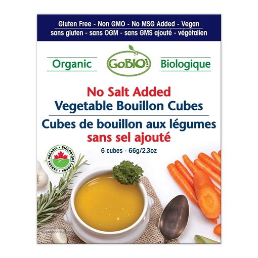 Picture of GoBIO! Organics GoBIO! No Salt Added Organic Bouillon Cubes,  Vegetable 66g