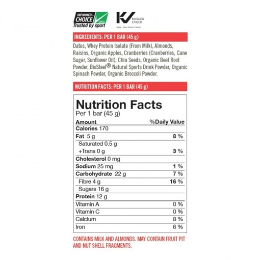 BioSteel, Nutritional Protein Bar, Original 15x45g
