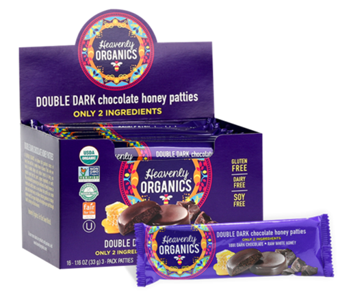 Picture of Heavenly Organics Heavenly Organics Honey Patties, Double Dark Chocolate 16x33g