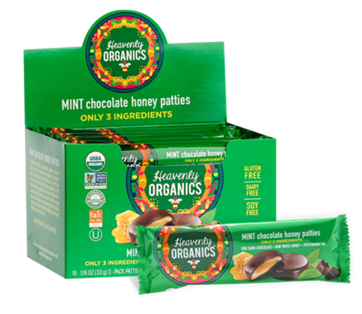 Picture of Heavenly Organics Heavenly Organics Honey Patties, Mint Chocolate 16x33g
