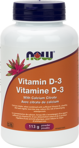 Picture of NOW Foods NOW Foods Vitamin D-3 1,000 IU with Calcium Citrate Powder, 113g