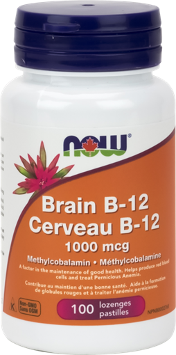 Picture of NOW Foods NOW Foods Brain B-12 Methylcobalamin 1000mcg, 100 Lozenges