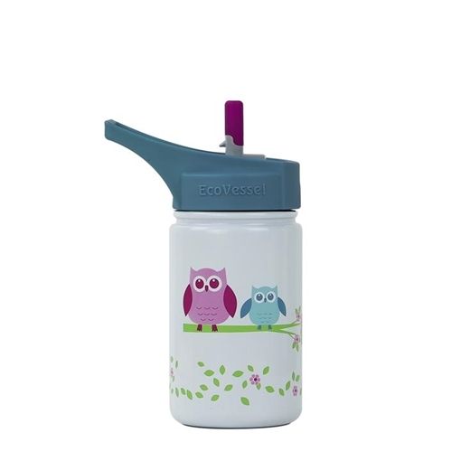 Picture of Eco Vessel LLC Eco Vessel The Scout Stainless Steel Water Bottle, Owl 400ml