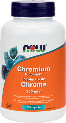 Picture of NOW Foods NOW Foods Chromium Picolinate 200mcg, 250 Capsules