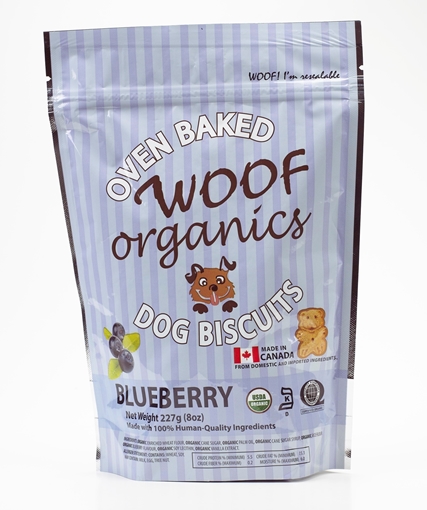 Picture of Woof Organics Woof Organics Oven Baked Dog Biscuits, Blueberry 227g