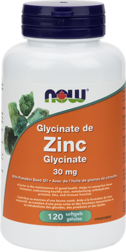 Picture of NOW Foods NOW Foods Zinc Glycinate 30mg, 120 Softgels