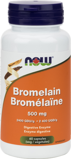 Picture of NOW Foods NOW Foods Bromelain 500mg 2400 GDU/g, 60 Capsules