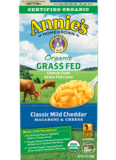 Picture of Annie's Homegrown Annie's Homegrown Organic Grass Fed Classic Mild Cheddar, 170g