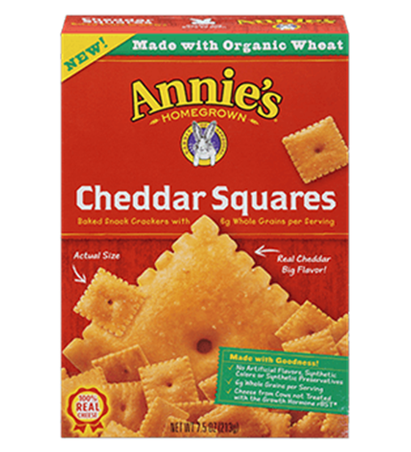 Picture of Annie's Homegrown Annie's Homegrown Cheddar Squares, 213g