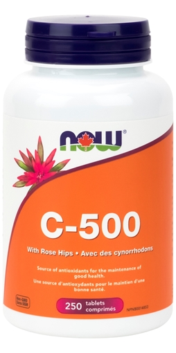 Picture of NOW Foods NOW Foods C-500 with 40mg Rose Hips, 250 Tablets