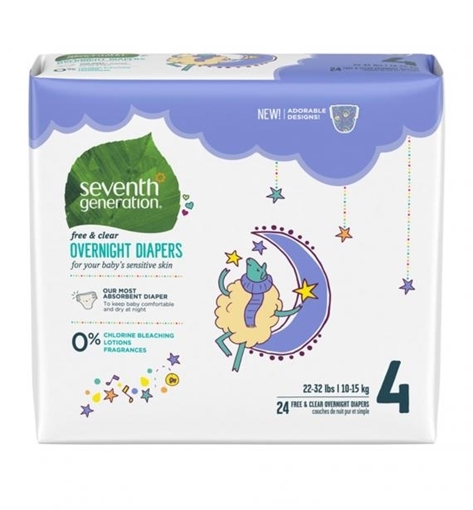 Picture of Seventh Generation Seventh Generation Stage 4 Diapers, Overnight 24 Count