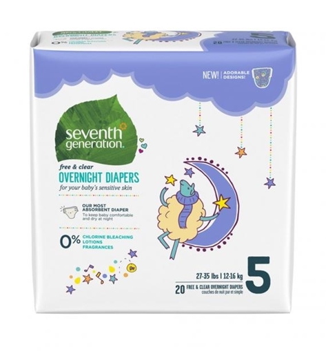 Picture of Seventh Generation Seventh Generation Stage 5 Diapers, Overnight 20 Count