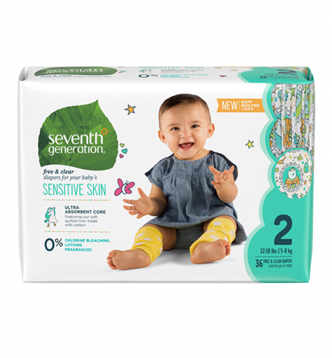 Picture of Seventh Generation Seventh Generation Stage 2 Diapers, Free & Clear 36 Count