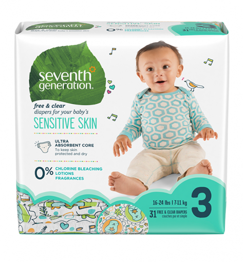 Picture of Seventh Generation Seventh Generation Stage 3 Diapers, Free & Clear 31 Count