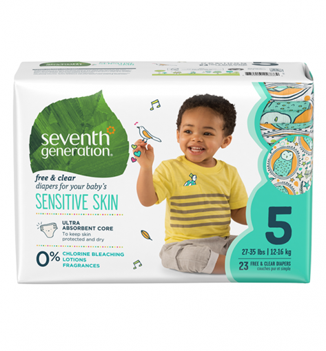 Picture of Seventh Generation Seventh Generation Stage 5 Diapers, Free & Clear 23 Count