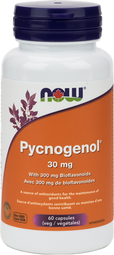 Picture of NOW Foods NOW Foods Pycnogenol 30mg With 300mg of Bioflavonoids, 60 Capsules