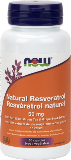 Picture of NOW Foods NOW Resveratrol Natural 50mg, 60 Capsules