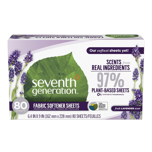Picture of Seventh Generation Seventh Generation Fabric Softener Sheets, Lavender 80 Sheets