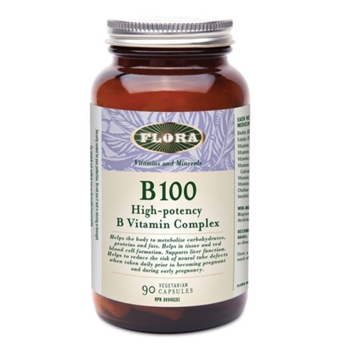 Picture of Flora Flora B 100 Vitamin Complex High Potency, 90 Capsules