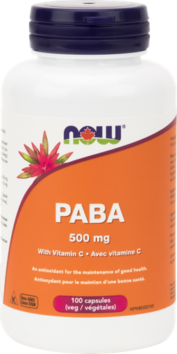 Picture of NOW Foods NOW Foods PABA 500mg with Vitamin C, 100 Capsules