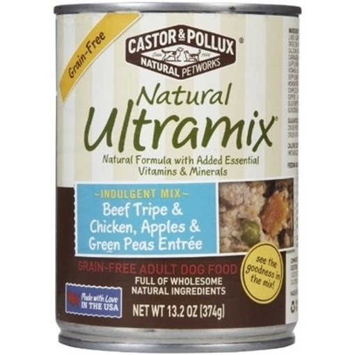 Picture of Castor & Pollux Castor & Pollux Grain Free Beef Tripe & Chicken, Apples & Green Peas 374g
