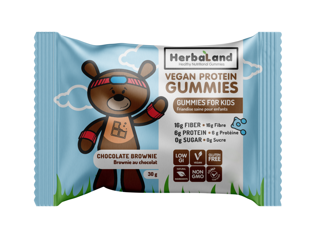 Herbaland Protein Gummies for Kids, Chocolate Brownie