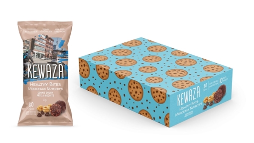 Picture of Kewaza Kewaza Healthy Bites, Chocolate Chip Cookie Dough 10x40g