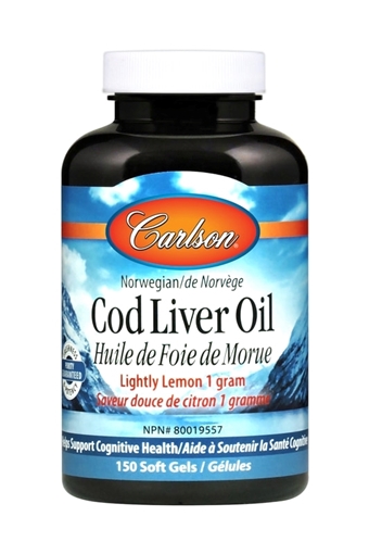 Picture of Carlson Laboratories Carlson Cod Liver Oil, Lightly Lemon 150 Soft Gels
