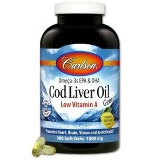Picture of Carlson Laboratories Carlson Cod Liver Oil, Low Vitamin A 300 Soft Gels
