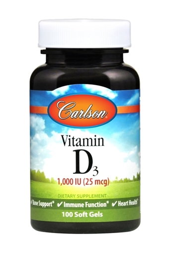 Picture of Carlson Laboratories Carlson Vitamin D3 1,000 IU, 100 Soft Gels