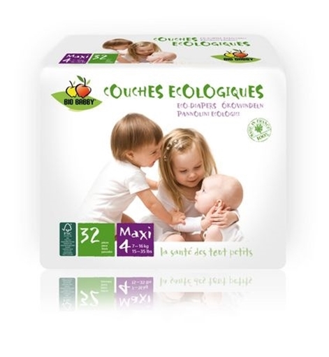 Picture of Bio Babby Bio Babby Eco Diapers Maxi (15-35 lbs), 32 Count