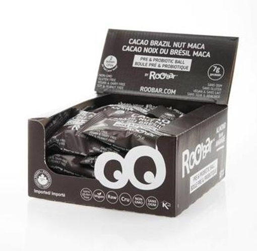Picture of Roo'Bar Roo'Bar Pre & Probiotic Ball, Cacao Brazil Nut Maca 12x40g
