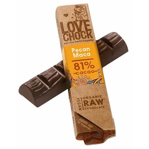 Picture of Lovechock Lovechock Raw Organic Chocolate Bar, Peacan and Maca 40g