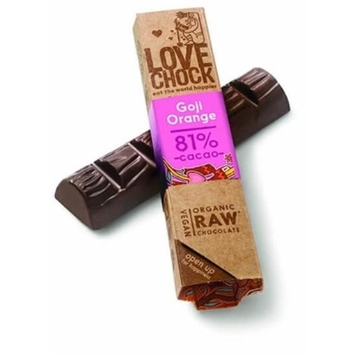 Picture of Lovechock Lovechock Raw Organic Chocolate Bar, Goji and Orange 40g
