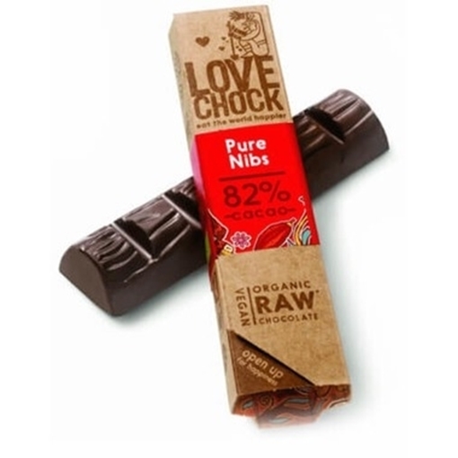 Picture of Lovechock Lovechock Raw Organic Chocolate Bar, Pure Nibs 40g