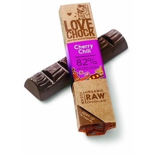 Picture of Lovechock Lovechock Raw Organic Chocolate Bar, Cherry and Chilli 40g