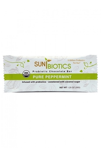 Picture of Sun Biotic Sun Biotic Probiotic Chocolate Bar, Pure Peppermint 35g