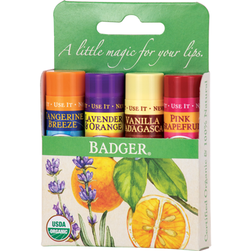 Picture of Badger Balm Badger Classic Lip Balm, Green Box 4-Pack
