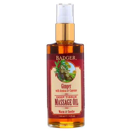 Picture of Badger Balm Deep Tissue Massage Oil, Ginger 118ml